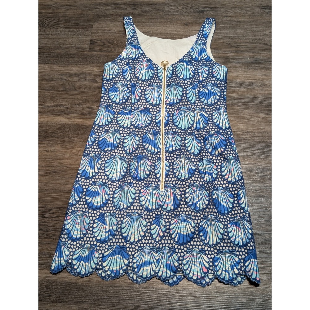Lilly Pulitzer Aralyn Shell Eyelet Lace Shift Mini Dress Scalloped Bay Size 4